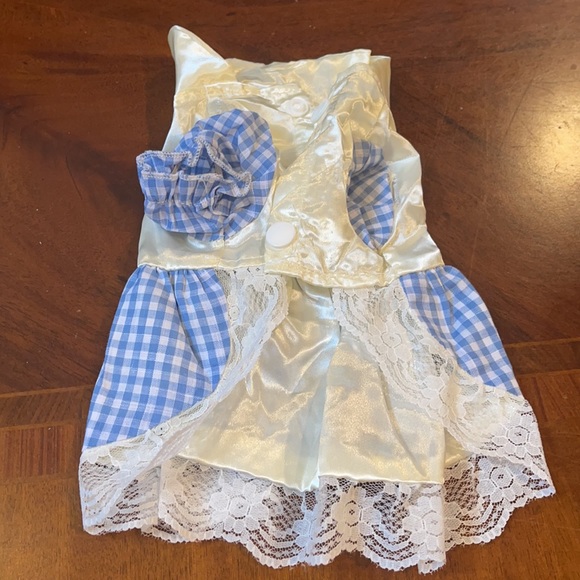 Xs Dog Plaid Lace Bow Dress NWT - Picture 2 of 3